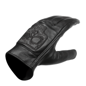 Vance Leather Premium Leather Motorcycle Glove, Riding Gloves with Reflective Skull Design, Gel Palm & Touchscreen Capability