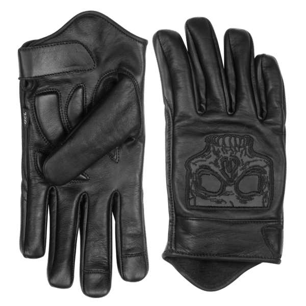 Vance Leather Premium Leather Motorcycle Glove, Riding Gloves with Reflective Skull Design, Gel Palm & Touchscreen Capability - Image 3