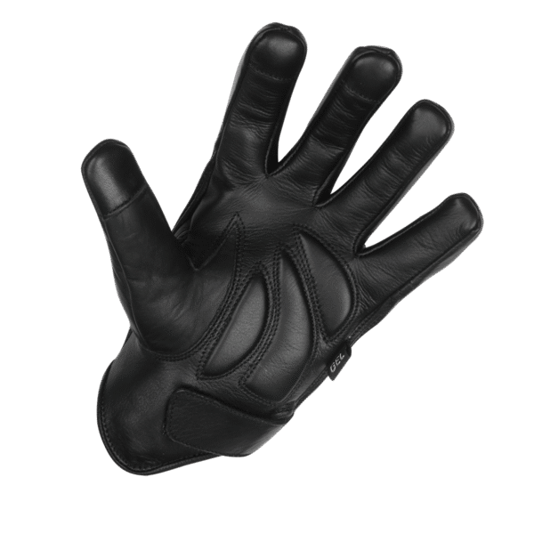 Vance Mens Black Gel Palm Riding Leather Gloves - Image 5