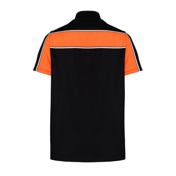 Vance Leather Men's Black Orange Short Sleeve Button Down Two Pockets Soft Casual Shirt - Image 2