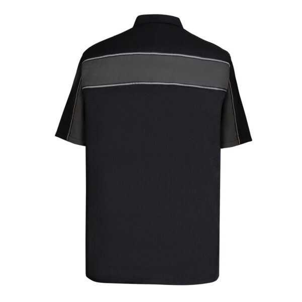 Vance Leather Men's Black Grey Short Sleeve Button Down Two Pockets Soft Casual Shirt - Image 2