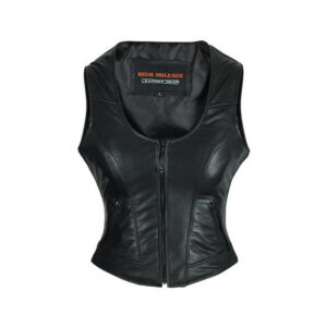 High Mileage Women's Lady Biker Leather Motorcycle Vest