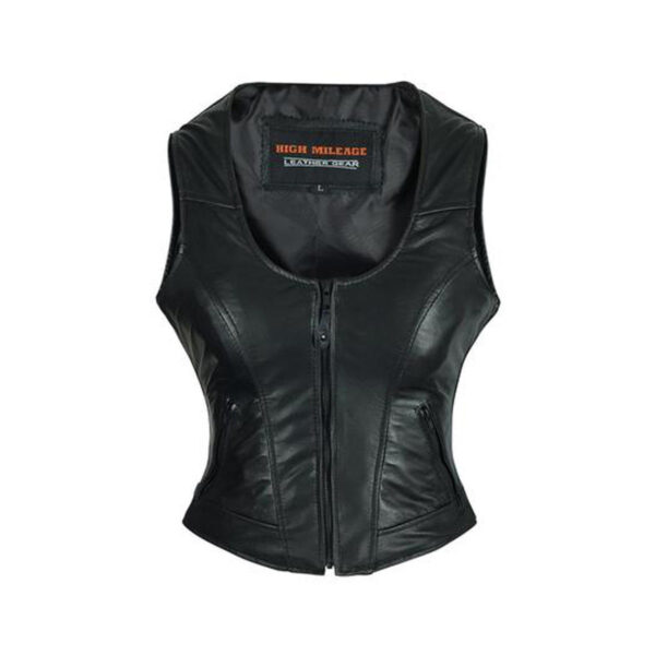 High Mileage Women's Lady Biker Leather Motorcycle Vest