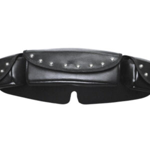 Vance VS189 Black Studded Three Pocket Motorcycle Windshield Bag for Indian Honda Yamaha Kawasaki and Harley Davidson Motorcycles