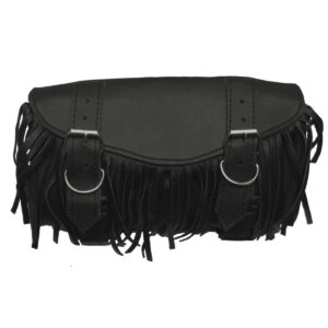Black Hard Shell Motorcycle Toolbag with Fringes