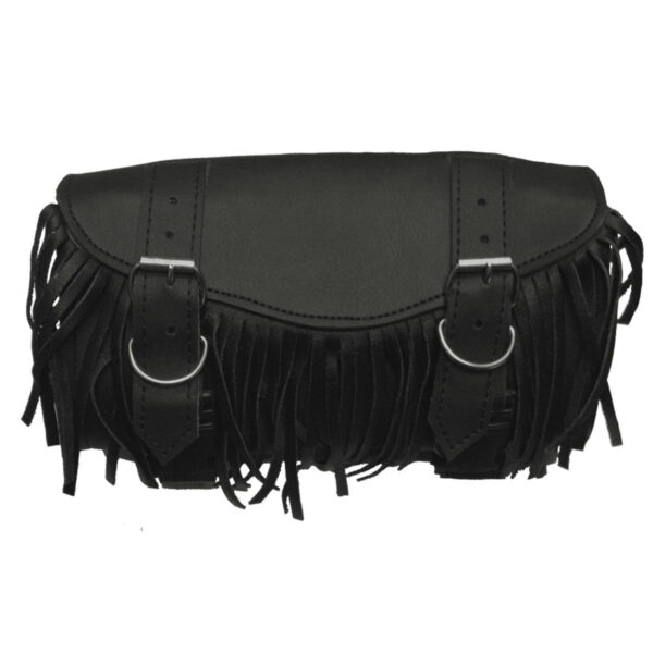 Black Hard Shell Motorcycle Toolbag with Fringes