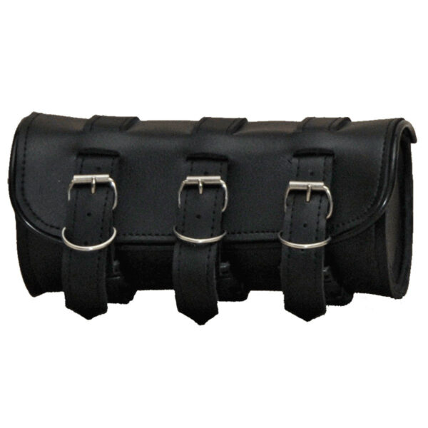 3 Strap Plain Black Hard Shell Motorcycle Toolbag
