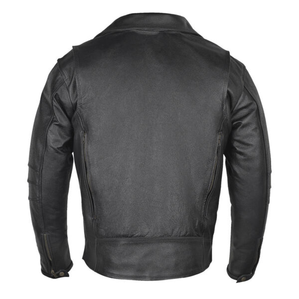 Vance Mens Dual Concealed Carry Vented Black Premium Cowhide Leather Biker Motorcycle Riding Jacket - Image 3