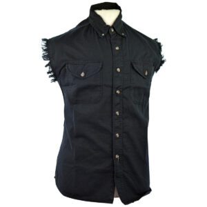 Vance Mens Biker Motorcycle Summer Sleeveless Denim Cut Off Shirt