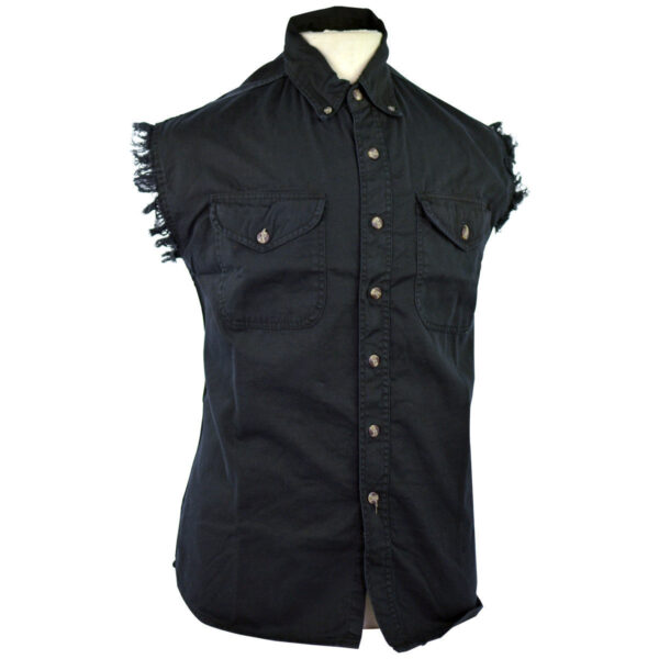Vance Mens Biker Motorcycle Summer Sleeveless Denim Cut Off Shirt