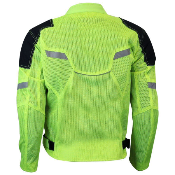 Vance Mens All Weather Hi-Viz CE Armor Mesh Motorcycle Jacket - Image 4