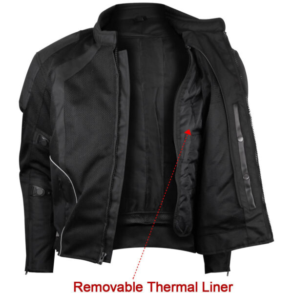 Vance Textiles Mens All Weather Season CE Armor Mesh Motorcycle Jacket - Image 6
