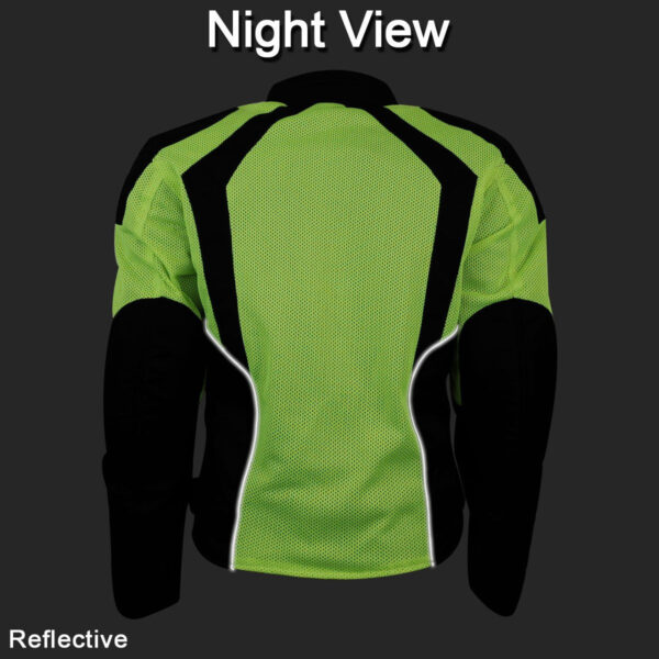 Vance Womens High Visibility Mesh Motorcycle Riding Jacket With CE Armor & Removeable Thermal Liner - Image 6