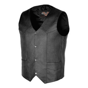 Vance Classic Mens Black Leather Vest