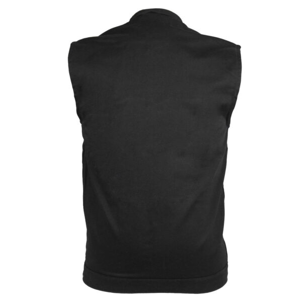 Vance VL1914 Mens Black Front Zipper and Snap Closure SOA Club Style Textile Motorcycle Vest - Image 4