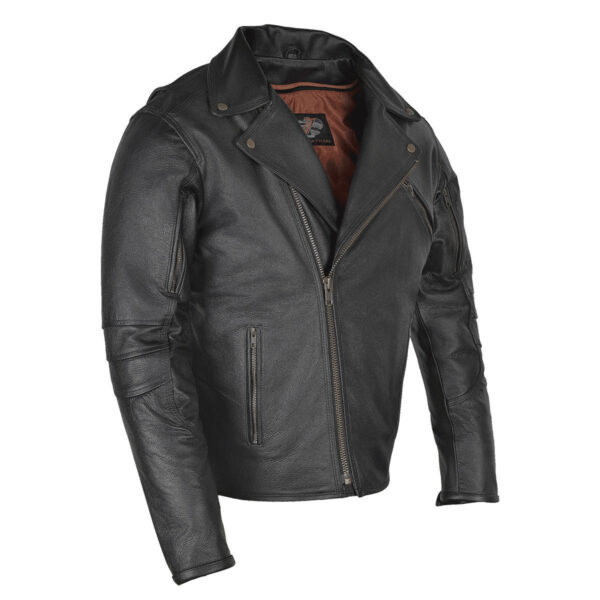 High Mileage Men's Dual Conceal Carry Premium Lightweight Goatskin Leather Motorcycle Jacket - Image 2