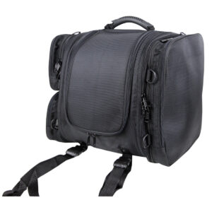 Vance Black Nylon Motorcycle Luggage Travel Pack Sissy Bar Bag
