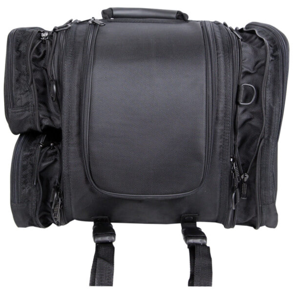 Vance Black Nylon Motorcycle Luggage Travel Pack Sissy Bar Bag - Image 6