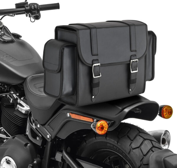 Vance VS318 Medium Black Plain Motorcycle Sissy Bar Bag for Harley Davidson Motorcycles - Image 3