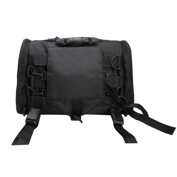 Vance VS381SK Black Nylon Embroidered Reflective Skull Design Motorcycle Trunk Bag - Image 4