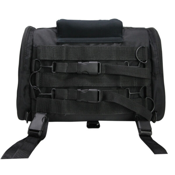 Vance VS381SK Black Nylon Embroidered Reflective Skull Design Motorcycle Trunk Bag - Image 5