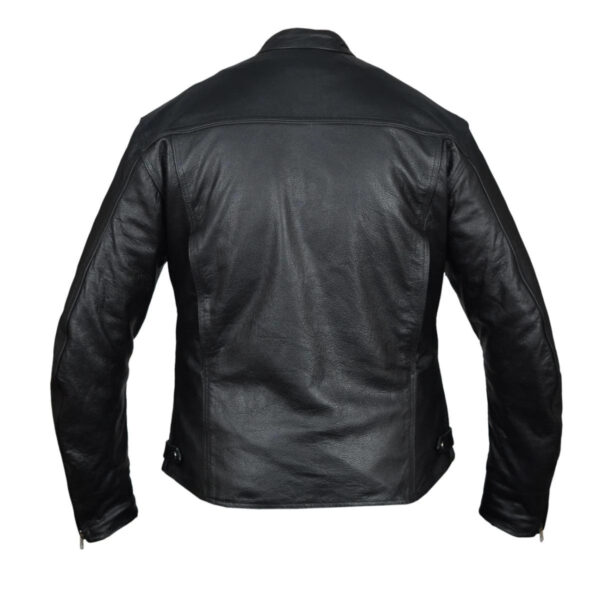 High Mileage Mens Advanced Clean Concealed Carry Black Cowhide Leather Motorcycle Riding Jacket - Image 5