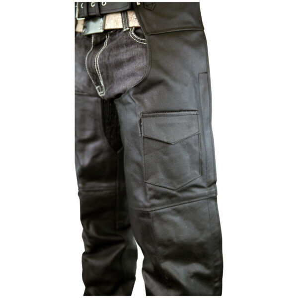 Vance Leather Unisex Black Zip-out Insulated Thermal Liner Biker Leather Motorcycle Chaps - Image 5