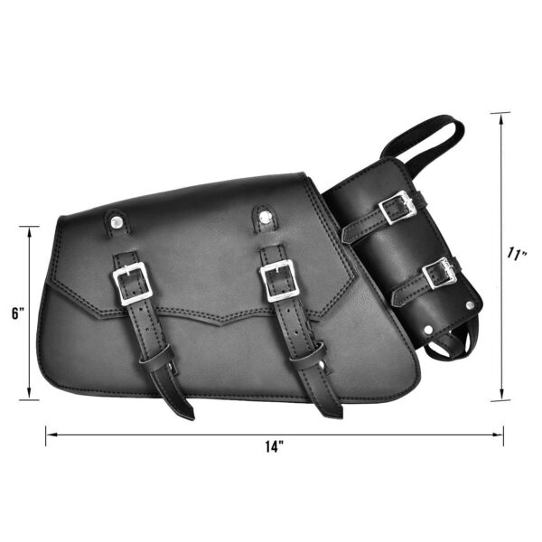 Vance VS151R Black Right Side Motorcycle Swing Arm Bag for Harley Honda Yamaha Kawasaki Indian Motorcycles - Image 3