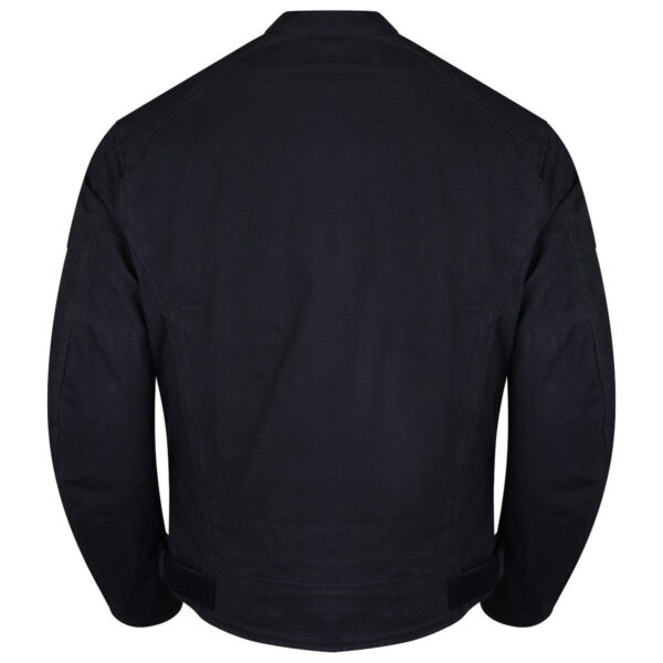 Mens Black Waxed Cotton Cafe Style Scooter Motorcycle Jacket With CE Armor - Image 4