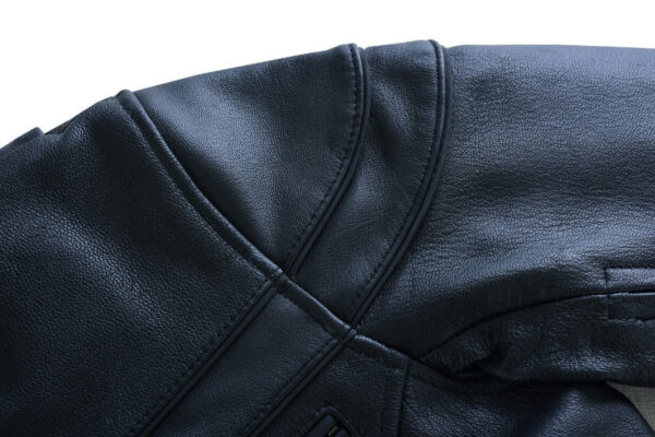 Vance Leather Womens Black Soft Cowhide Leather Sporty Scooter Crossover Biker Motorcycle Riding Jacket - Image 9