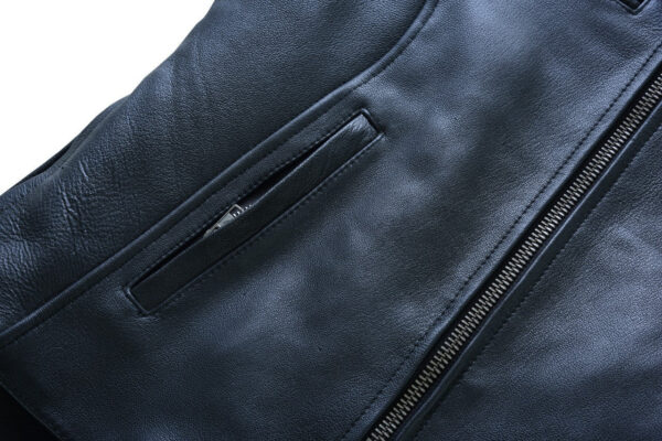 Vance Leather Womens Black Soft Cowhide Leather Sporty Scooter Crossover Biker Motorcycle Riding Jacket - Image 10