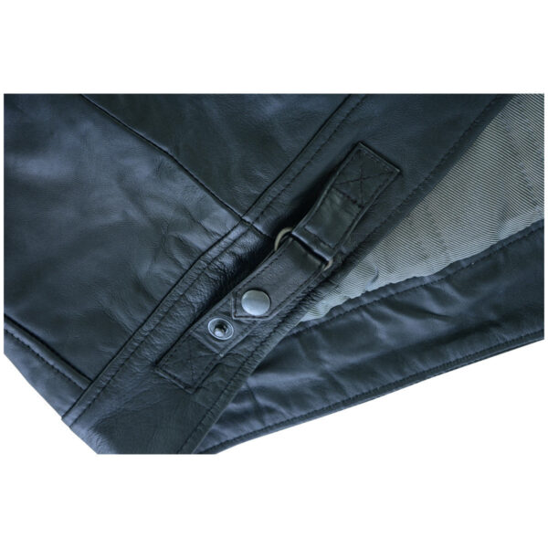 Mens Cafe Racer Gatsby Black Waxed Lambskin Motorcycle Leather Jacket - Image 12
