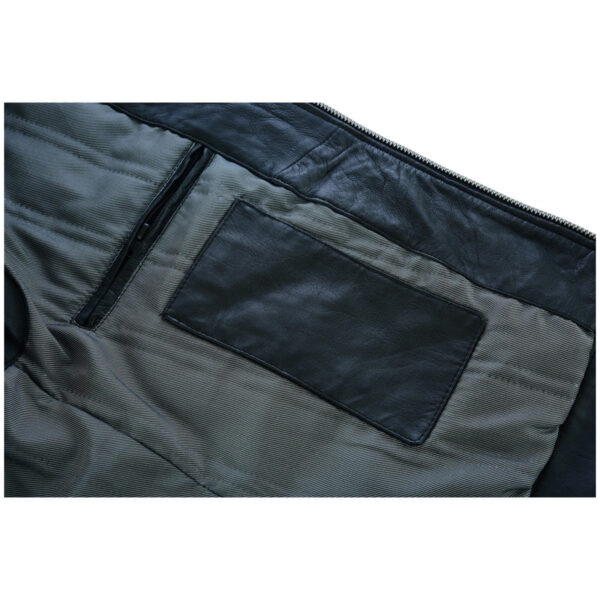 Mens Cafe Racer Gatsby Black Waxed Lambskin Motorcycle Leather Jacket - Image 16