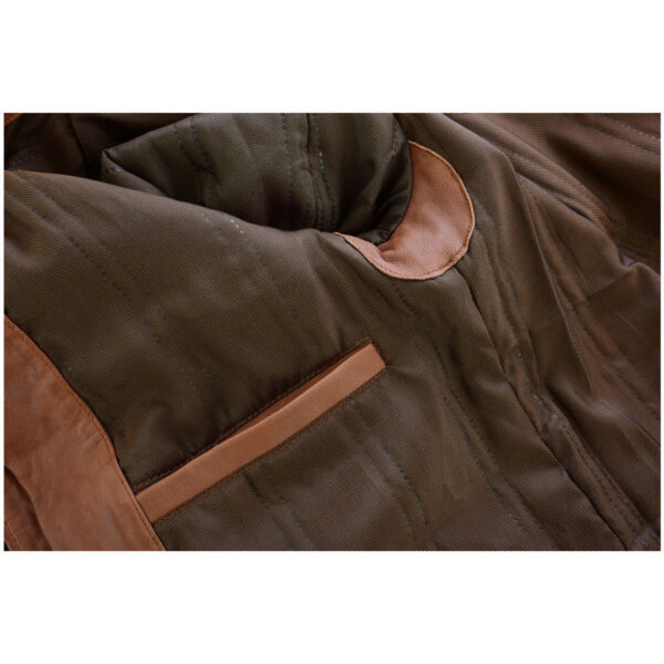 Mens Cafe Racer Waxed Lambskin Austin Brown Motorcycle Leather Jacket - Image 19
