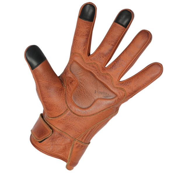 Vance Leathers Mens Premium Waxed Austin Brown Leather Perforated Motorcycle Gloves - Image 4