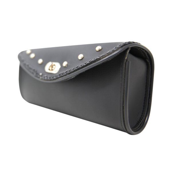 Vance VS181 Black Braided and Studded Motorcycle Windshield Bag for Indian Honda Yamaha Kawasaki and Harley Davidson Motorcycles - Image 2