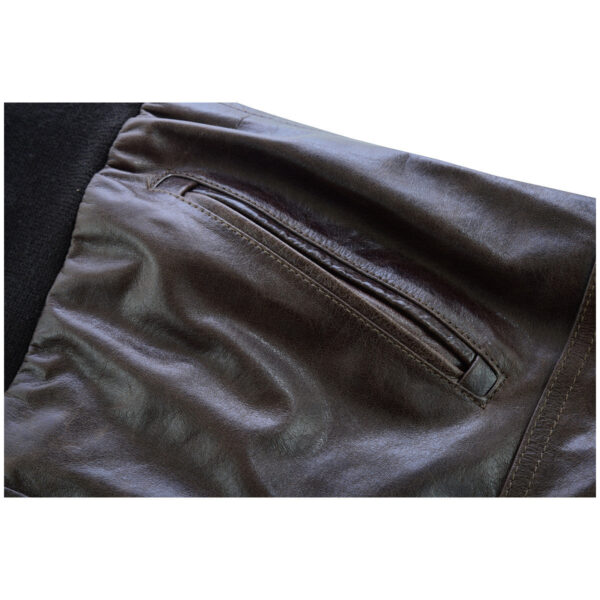 Vance Leather Mens Vincent Brown Waxed Premium Cowhide Motorcycle Leather Jacket - Image 8
