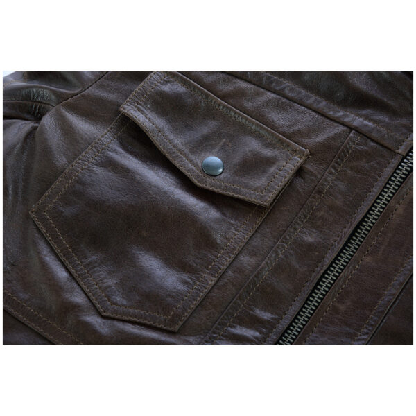 Vance Leather Mens Vincent Brown Waxed Premium Cowhide Motorcycle Leather Jacket - Image 12