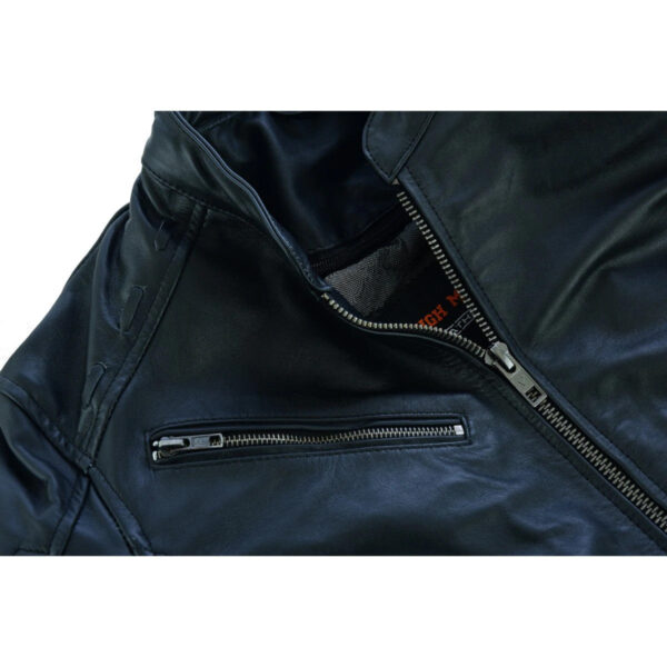 High Mileage "Roxy" Women's Fringe and Rivet Detail Premium Lightweight Black Leather Lady Biker Motorcycle Fashion Jacket - Image 7