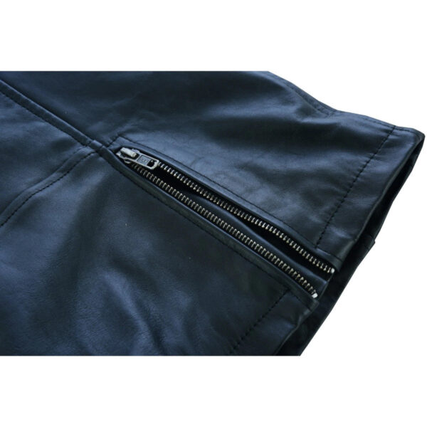 High Mileage "Roxy" Women's Fringe and Rivet Detail Premium Lightweight Black Leather Lady Biker Motorcycle Fashion Jacket - Image 10