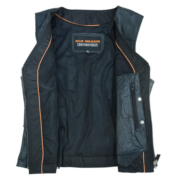 High Mileage 'Roxy' Ladies Premium Black Vest with Fringes and Rivets - Image 5