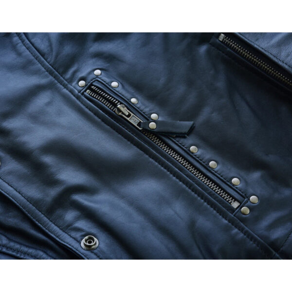 High Mileage 'Roxy' Ladies Premium Black Vest with Fringes and Rivets - Image 6