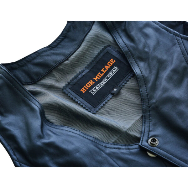 High Mileage 'Roxy' Ladies Premium Black Vest with Fringes and Rivets - Image 9