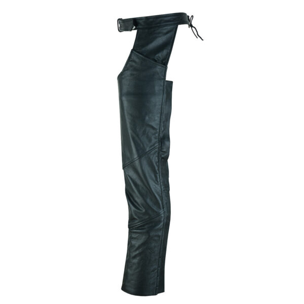 Vance Leather Unisex Black Zip-out Insulated Pants Style Biker Leather Motorcycle Chaps - Image 3