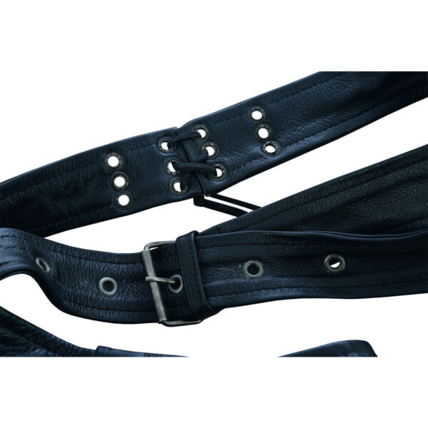 Vance Leather Unisex Black Zip-out Insulated Pants Style Biker Leather Motorcycle Chaps - Image 9