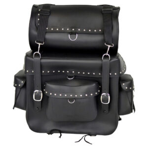 Vance VS338 Studded Large Sissy Bar Travel Pack Bag