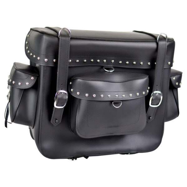 Vance VS338 Studded Large Sissy Bar Travel Pack Bag - Image 3