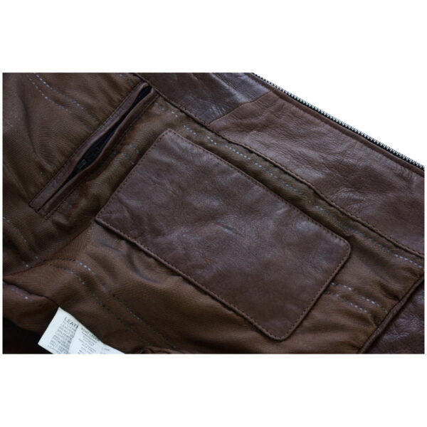 Mens Cafe Racer Waxed Lambskin Chocolate Brown Motorcycle Leather Jacket - Image 12