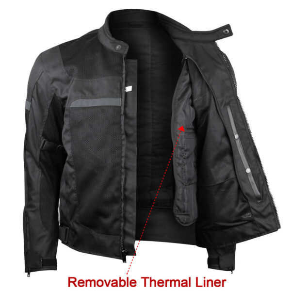 Vance Mens All Weather Season CE Armor Mesh Motorcycle Jacket - Image 4