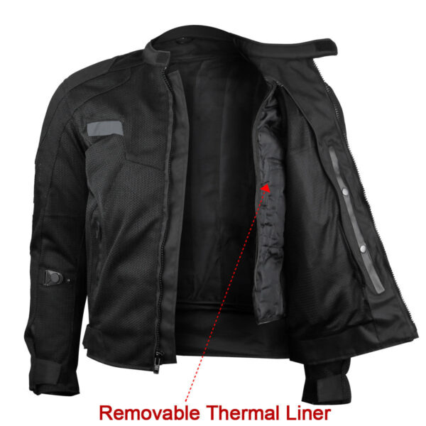 Advance Vance Mens All Weather Season CE Armor Mesh Motorcycle Jacket - Image 4
